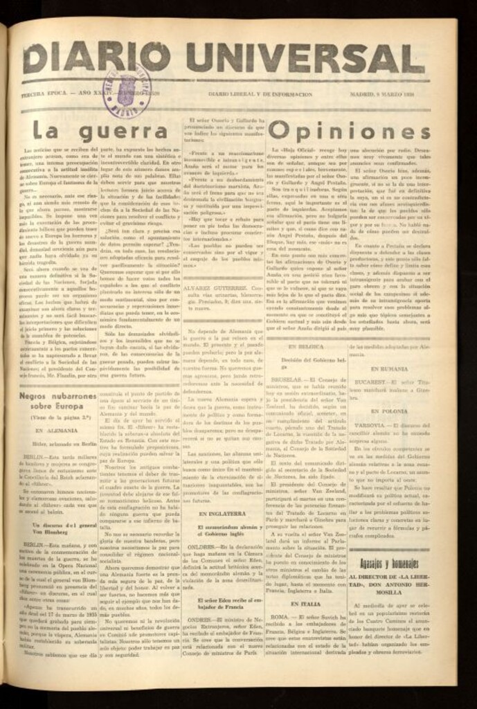 Miniatura de Diario Universal del 9 de marzo de 1936
