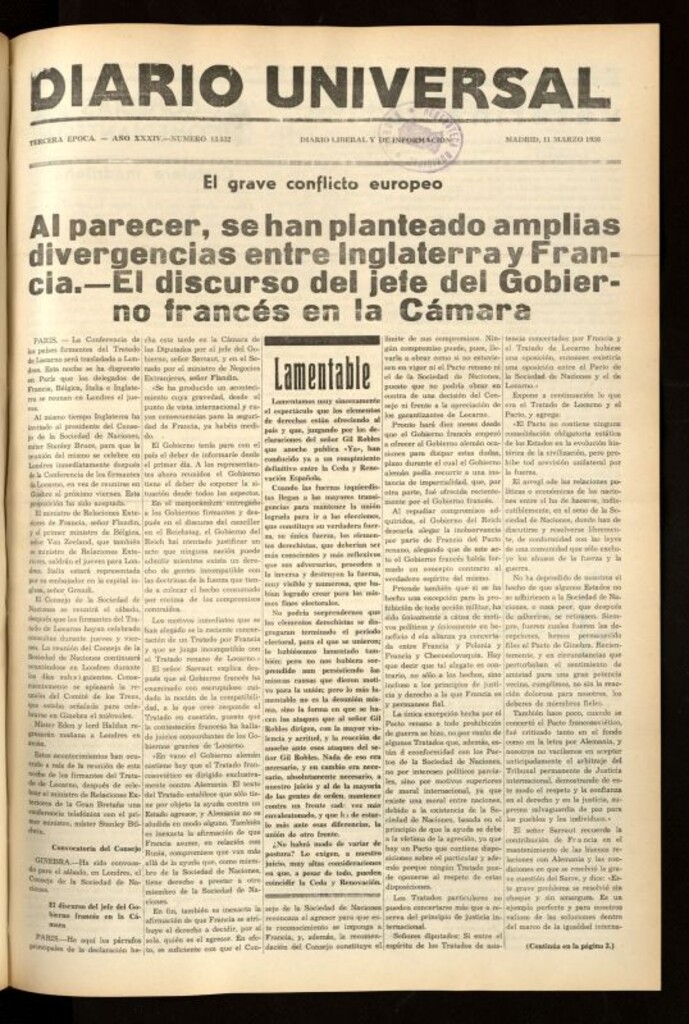 Miniatura de Diario Universal del 11 de marzo de 1936