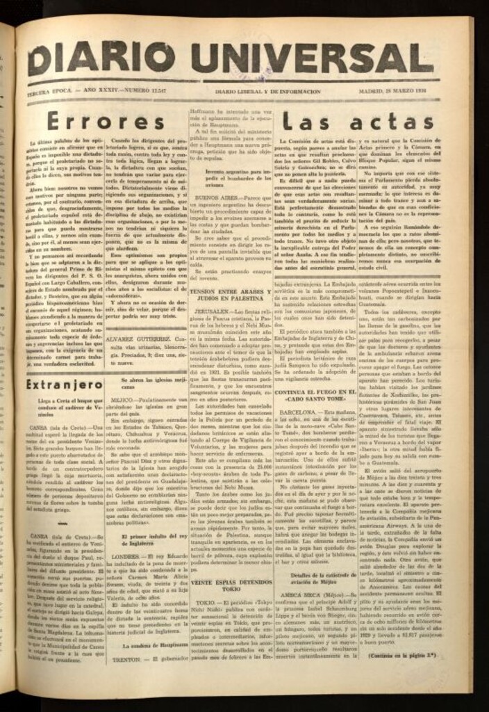 Miniatura de Diario Universal del 28 de marzo de 1936