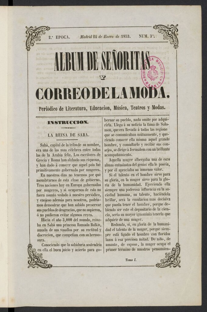 Miniatura de Album de señoritas y correo de la moda del 24 de enero de 1853, nº 3
