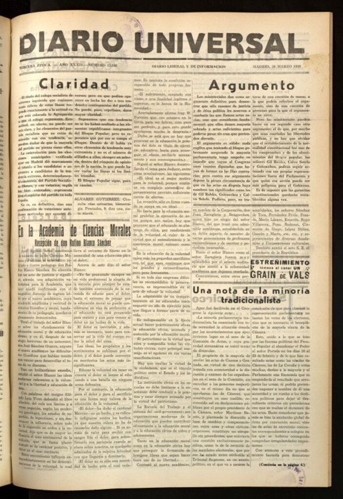 Miniatura de Diario Universal del 30 de marzo de 1936