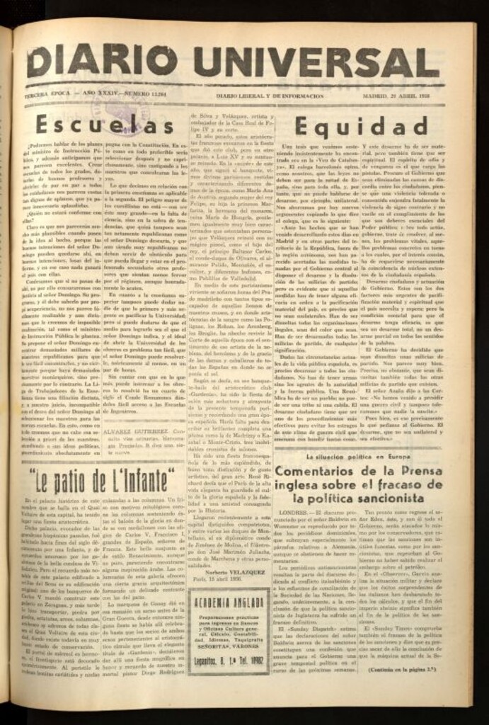 Miniatura de Diario Universal del 20 de abril de 1936