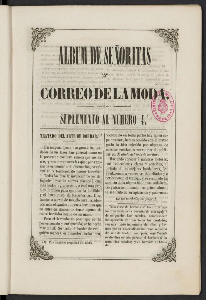 Miniatura de Album de señoritas y correo de la moda del 31 de enero de 1853, suplemento al nº 4
