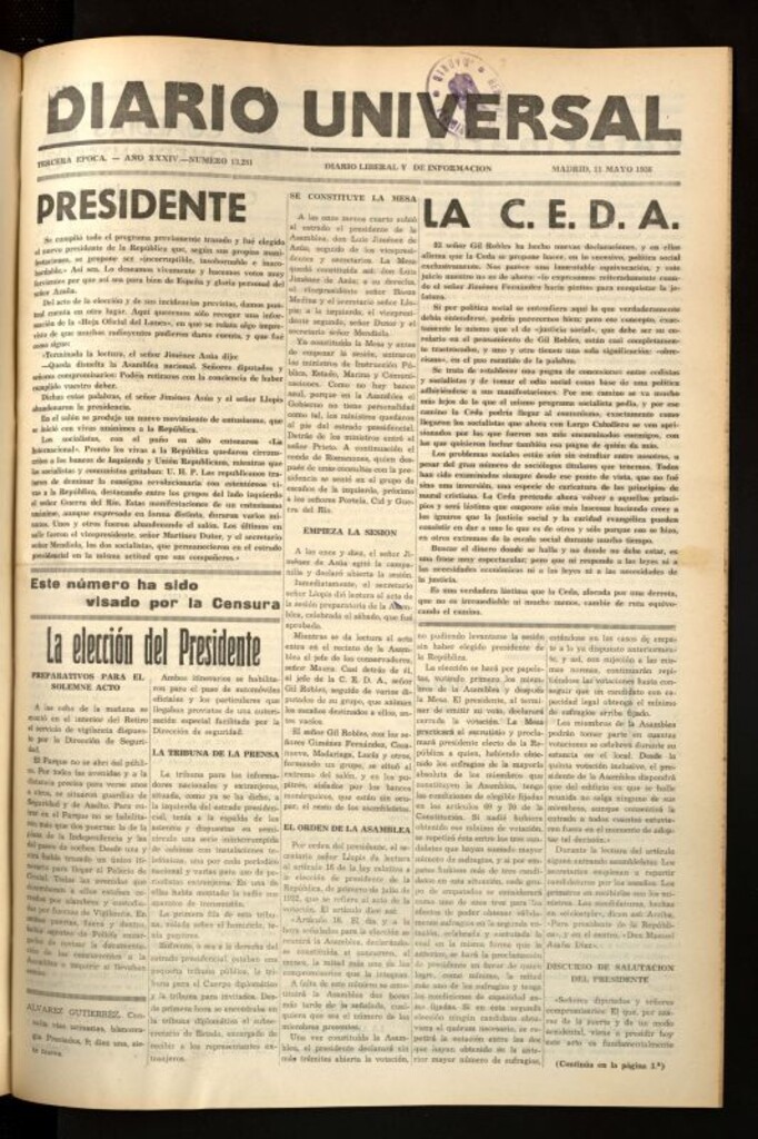 Miniatura de Diario Universal del 11 de mayo de 1936