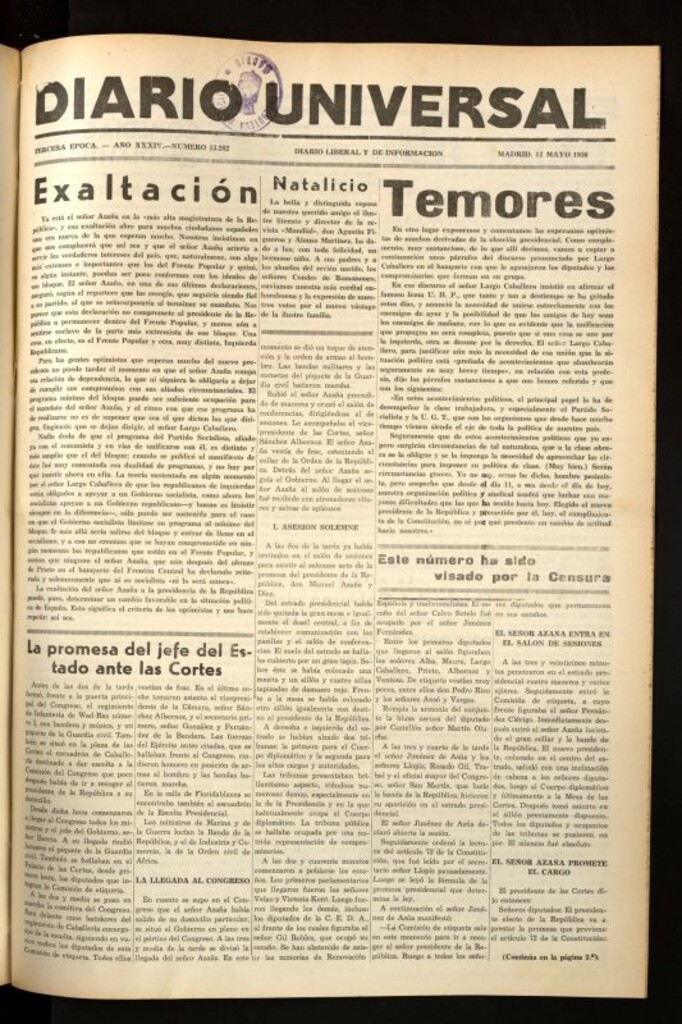 Miniatura de Diario Universal del 12 de mayo de 1936
