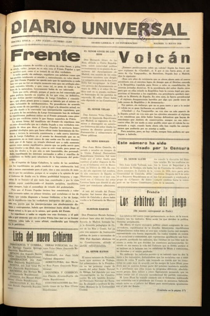 Miniatura de Diario Universal del 13 de mayo de 1936