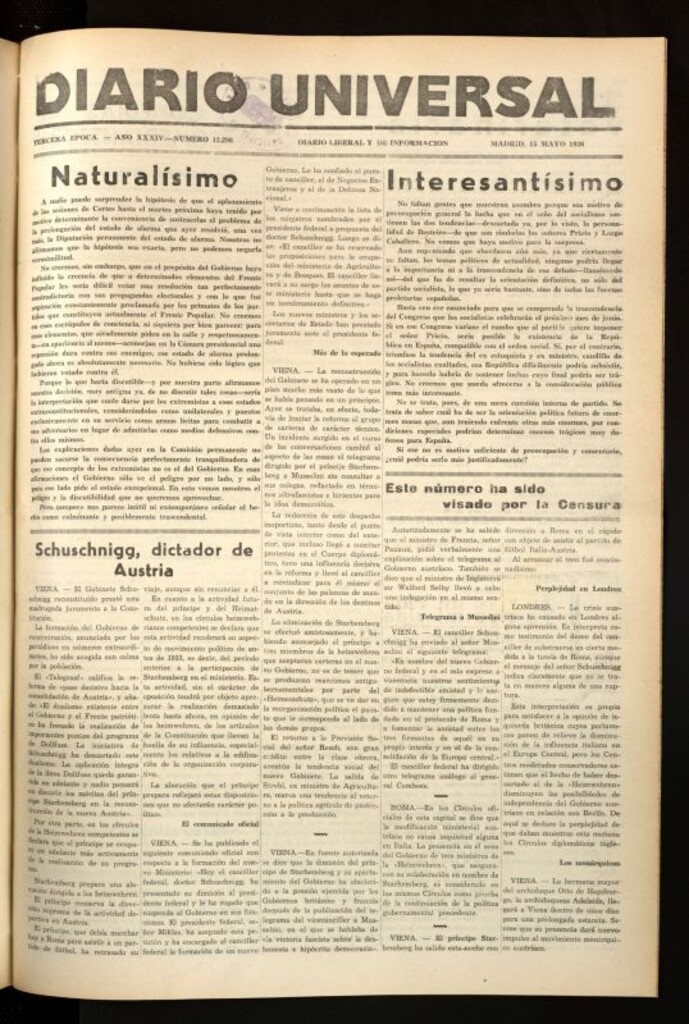 Miniatura de Diario Universal del 15 de mayo de 1936