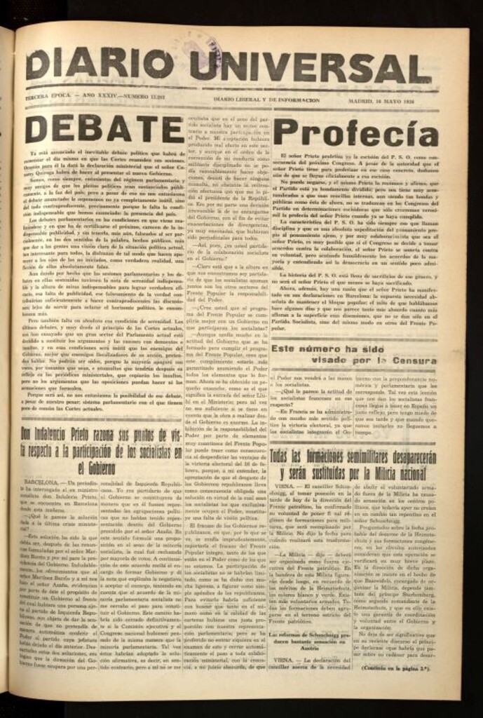 Miniatura de Diario Universal del 16 de mayo de 1936
