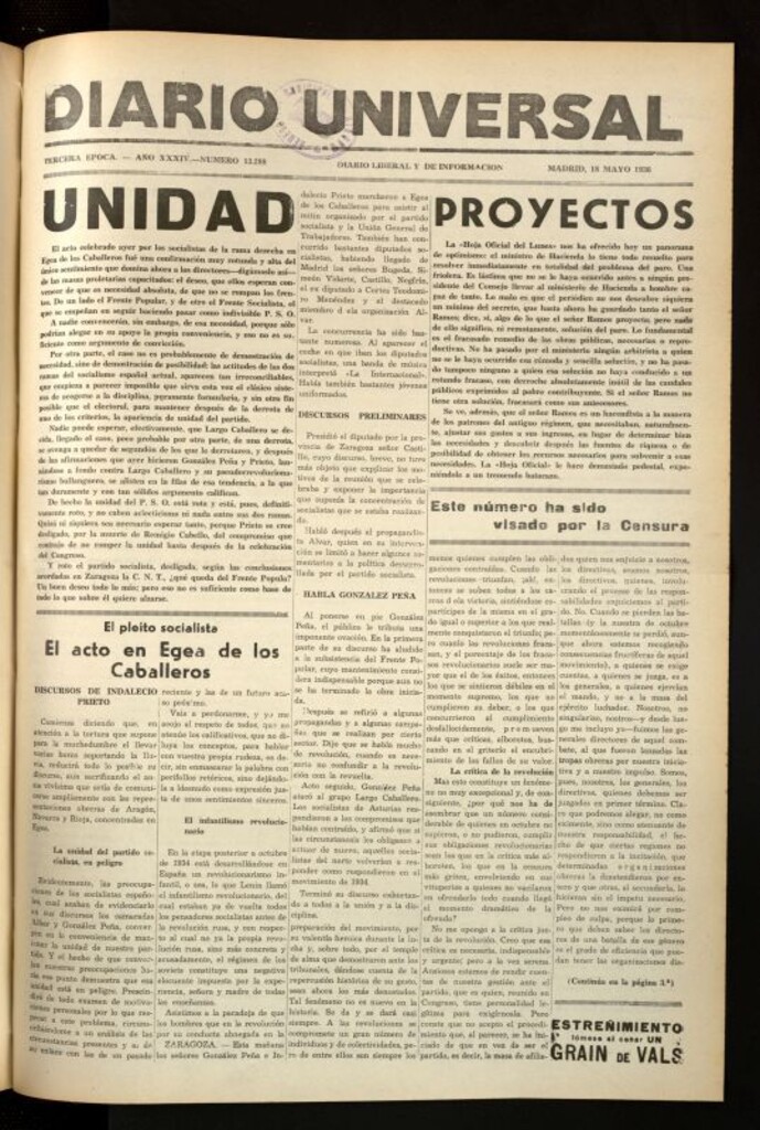 Miniatura de Diario Universal del 18 de mayo de 1936