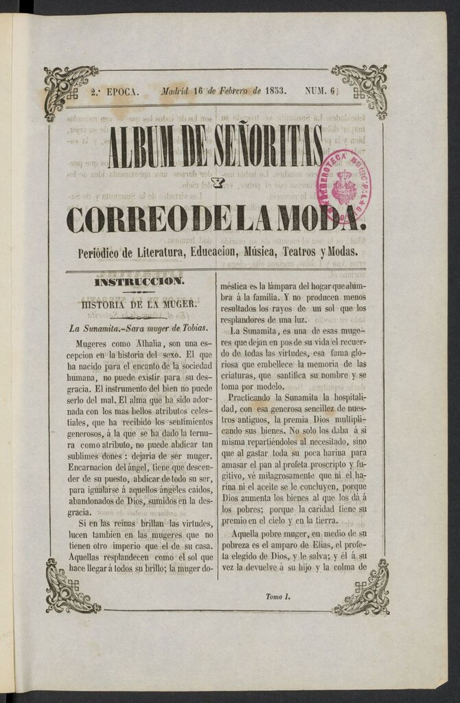 Miniatura de Album de señoritas y correo de la moda del 16 de febrero de 1853, nº 6