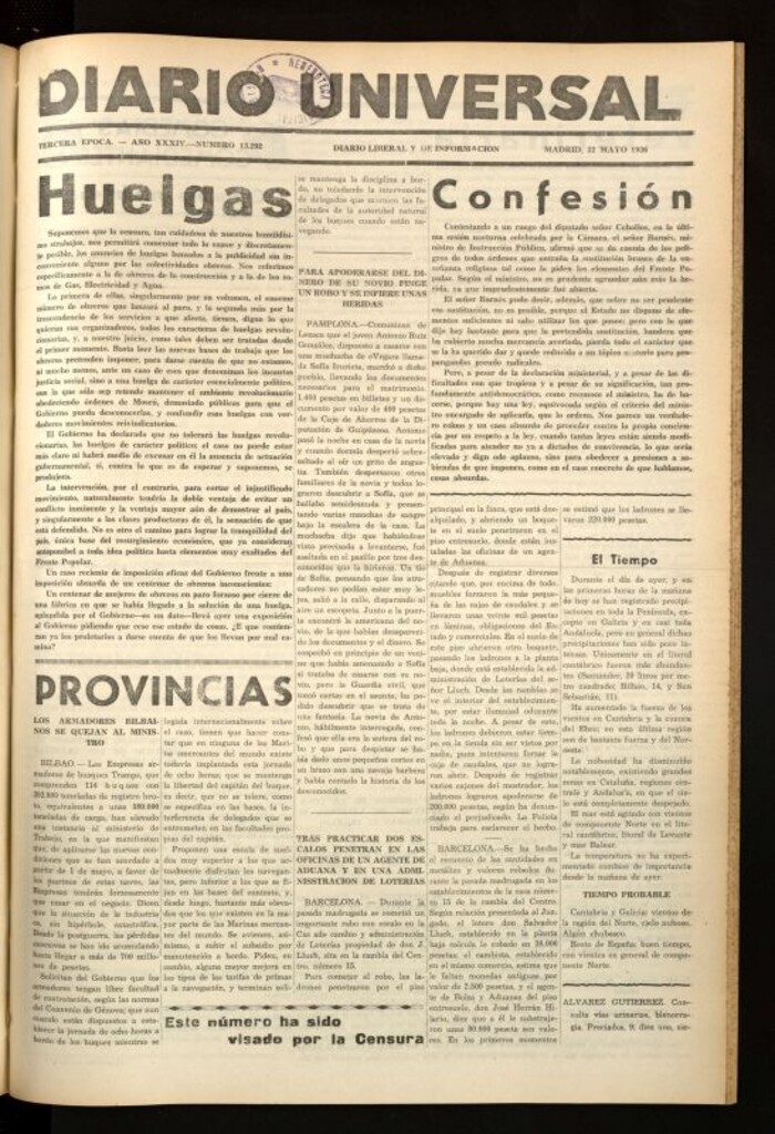 Miniatura de Diario Universal del 22 de mayo de 1936