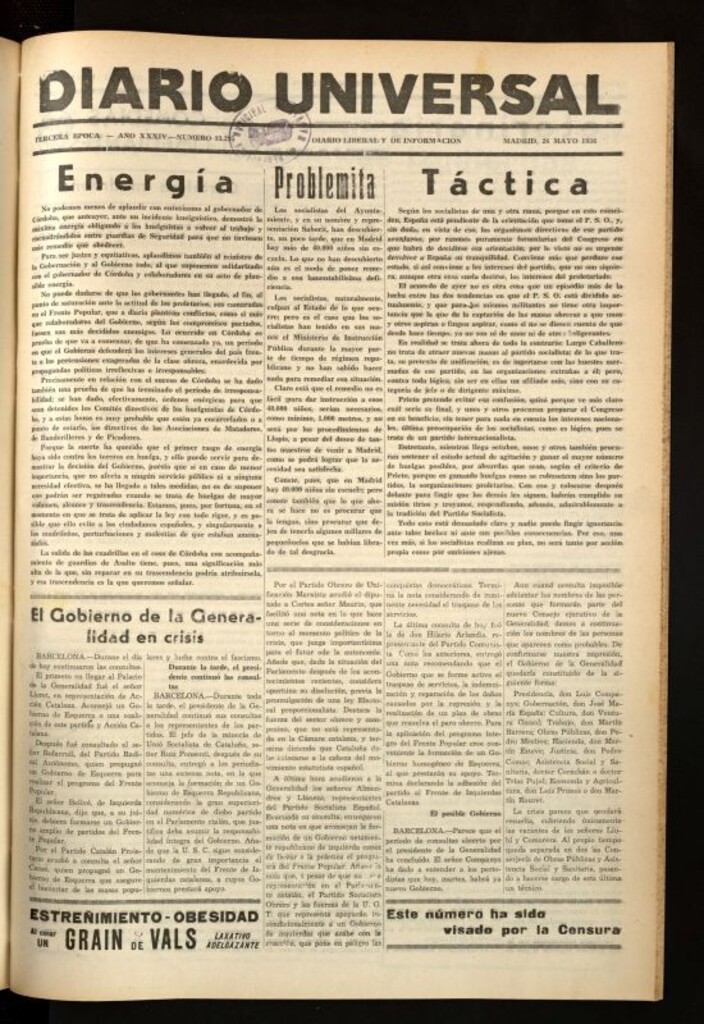 Miniatura de Diario Universal del 26 de mayo de 1936