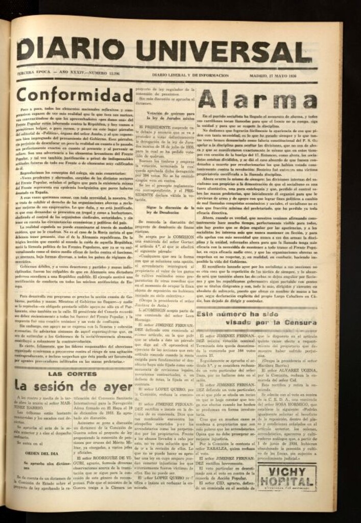 Miniatura de Diario Universal del 27 de mayo de 1936