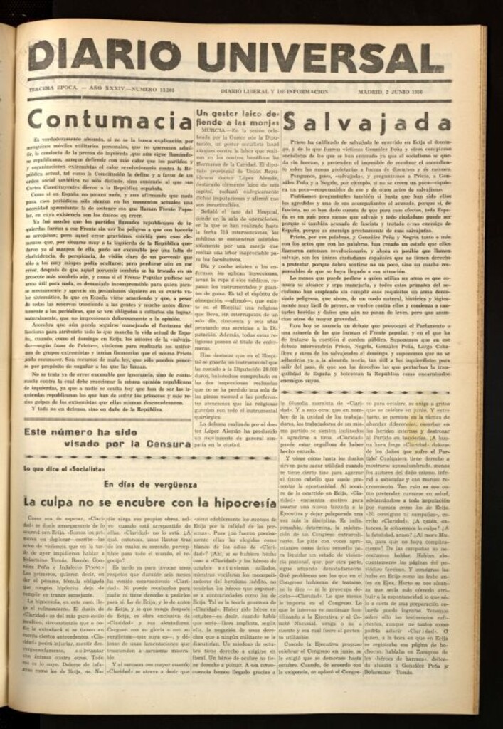 Miniatura de Diario Universal del 2 de junio de 1936
