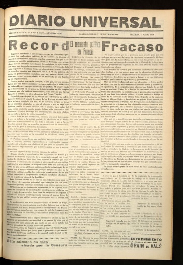 Miniatura de Diario Universal del 4 de junio de 1936