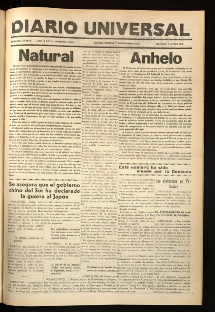Miniatura de Diario Universal del 6 de junio de 1936