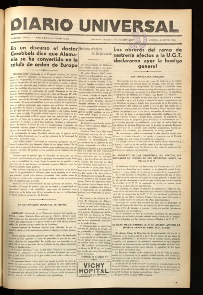 Miniatura de Diario Universal del 15 de junio de 1936