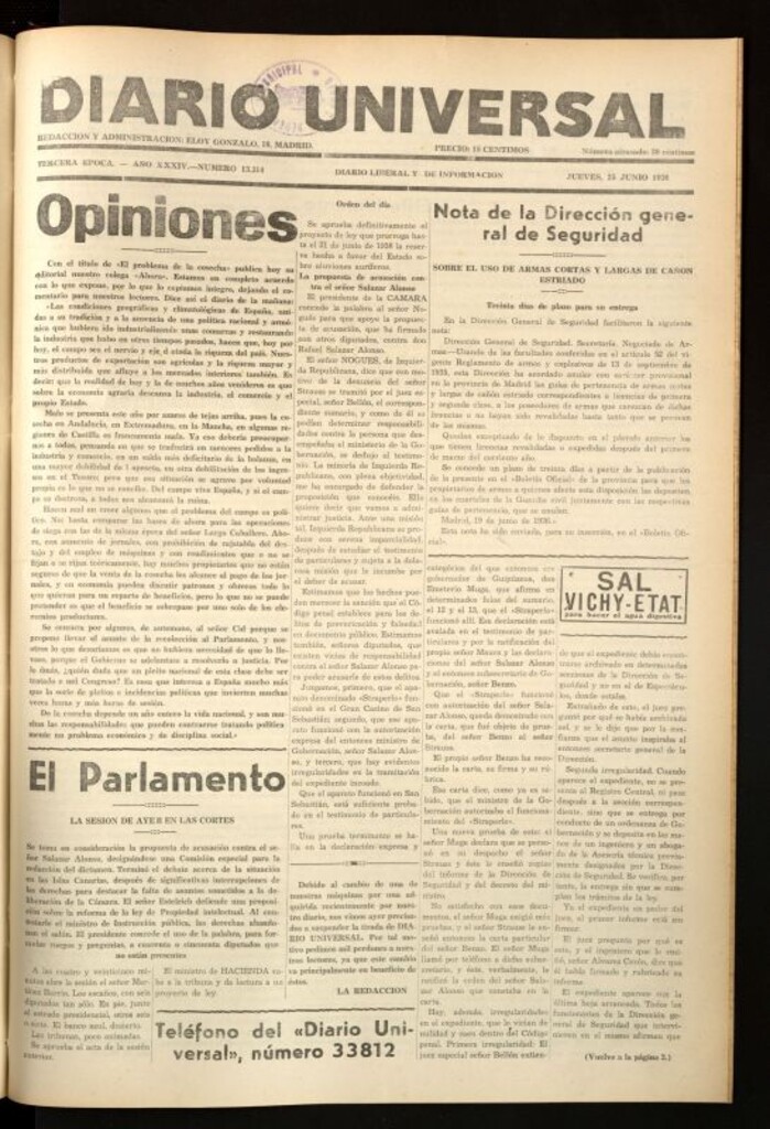 Miniatura de Diario Universal del 25 de junio de 1936