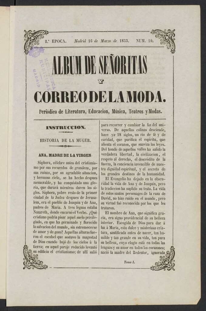 Miniatura de Album de señoritas y correo de la moda del 16 de marzo de 1853, nº 10