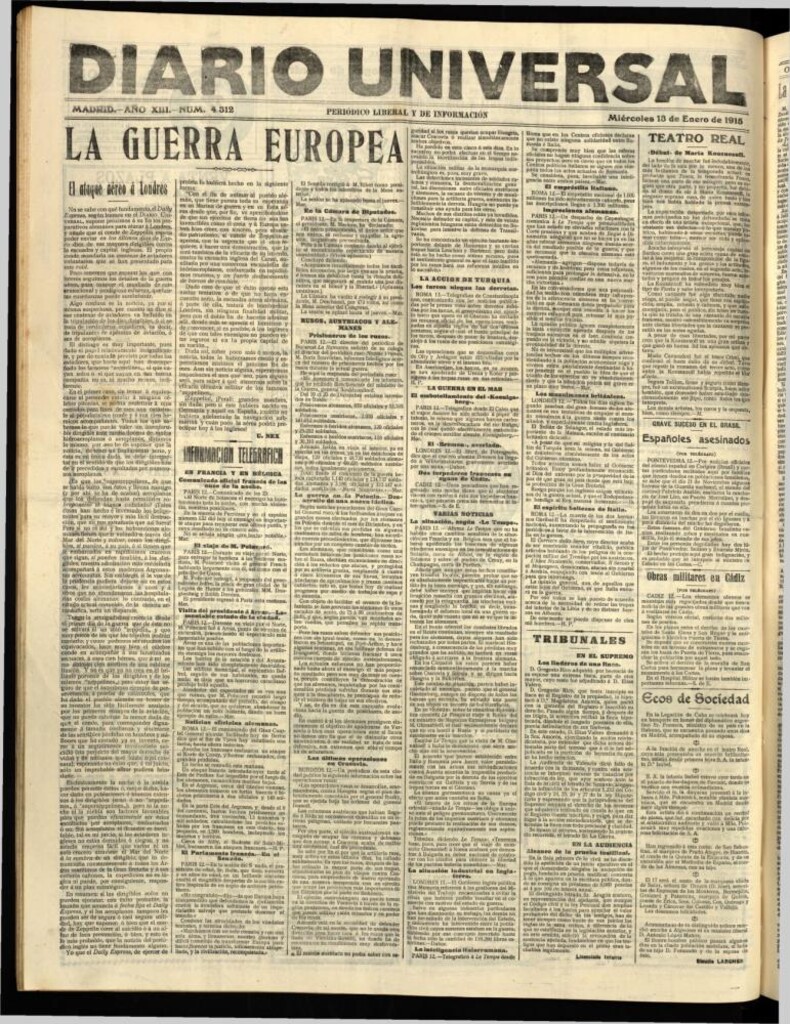 Miniatura de Diario Universal del 13 de enero de 1915
