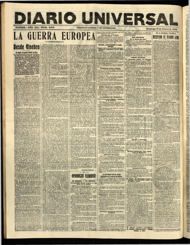 Miniatura de Diario Universal del 17 de enero de 1915