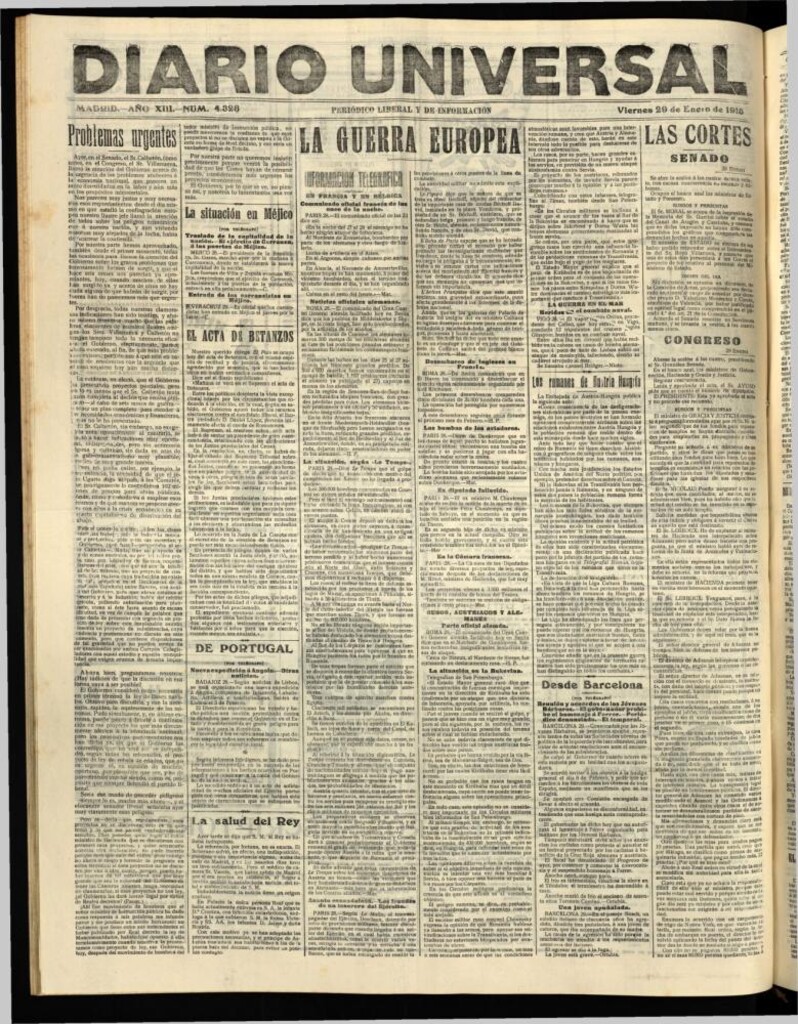 Miniatura de Diario Universal del 29 de enero de 1915