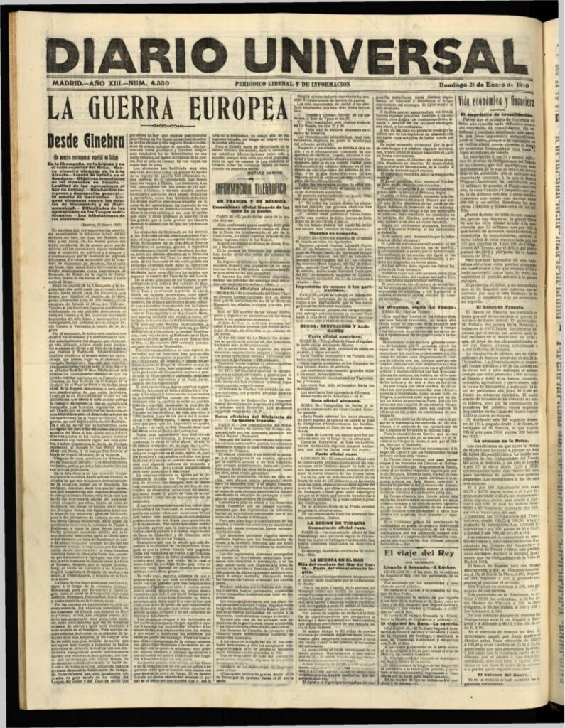 Miniatura de Diario Universal del 31 de enero de 1915