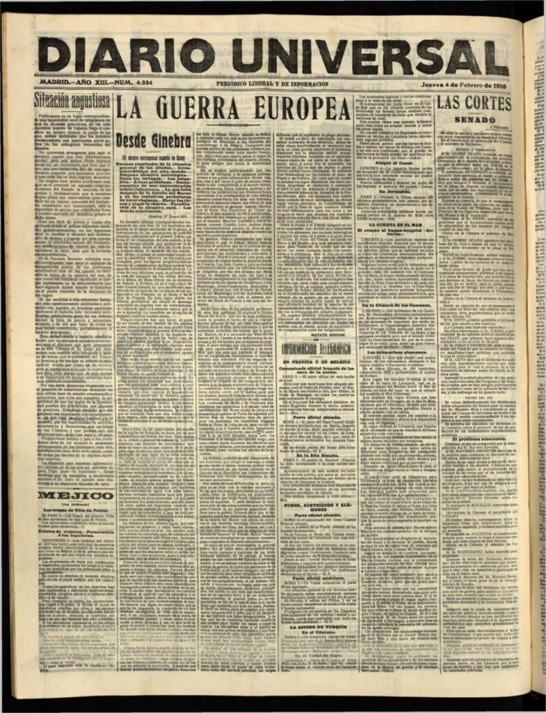Miniatura de Diario Universal del 4 de febrero de 1915