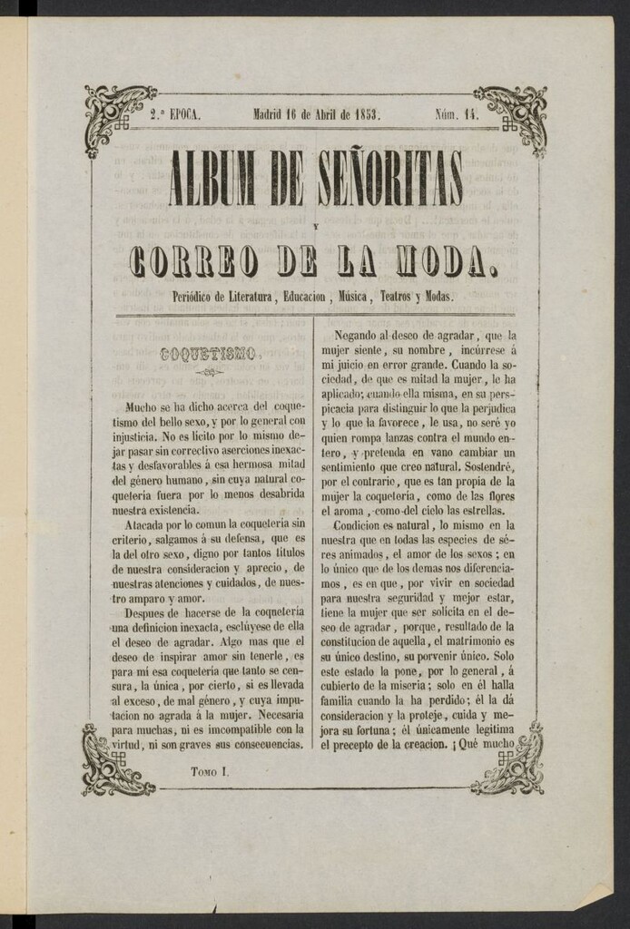 Miniatura de Album de señoritas y correo de la moda del 16 de abril de 1853, nº 14
