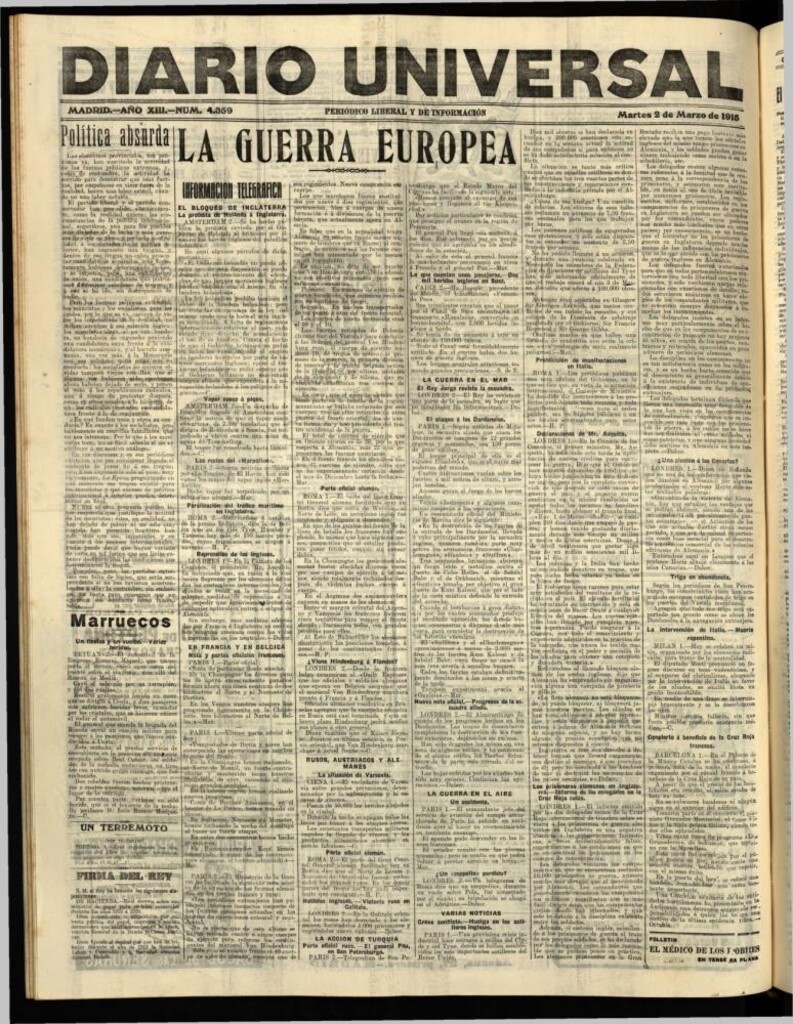 Miniatura de Diario Universal del 2 de marzo de 1915