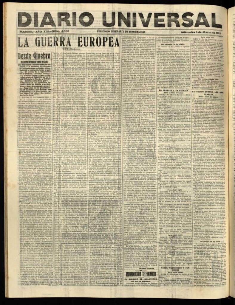 Miniatura de Diario Universal del 3 de marzo de 1915