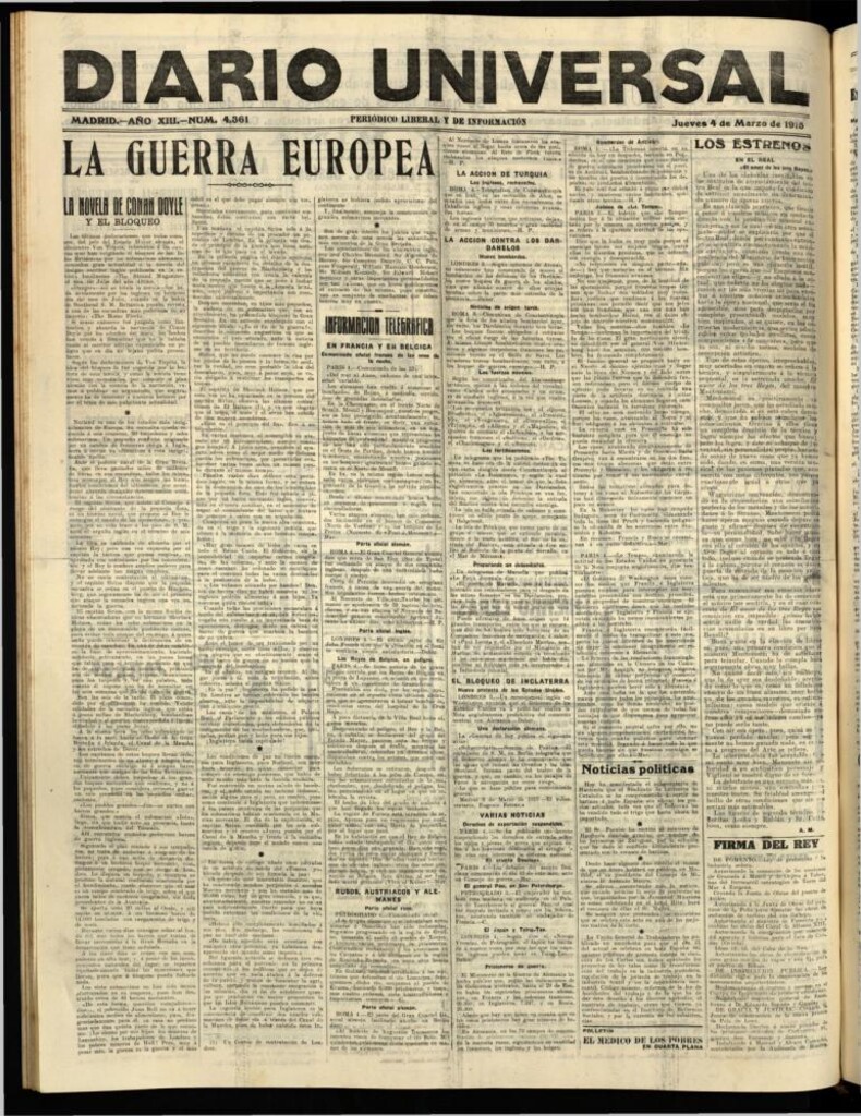 Miniatura de Diario Universal del 4 de marzo de 1915