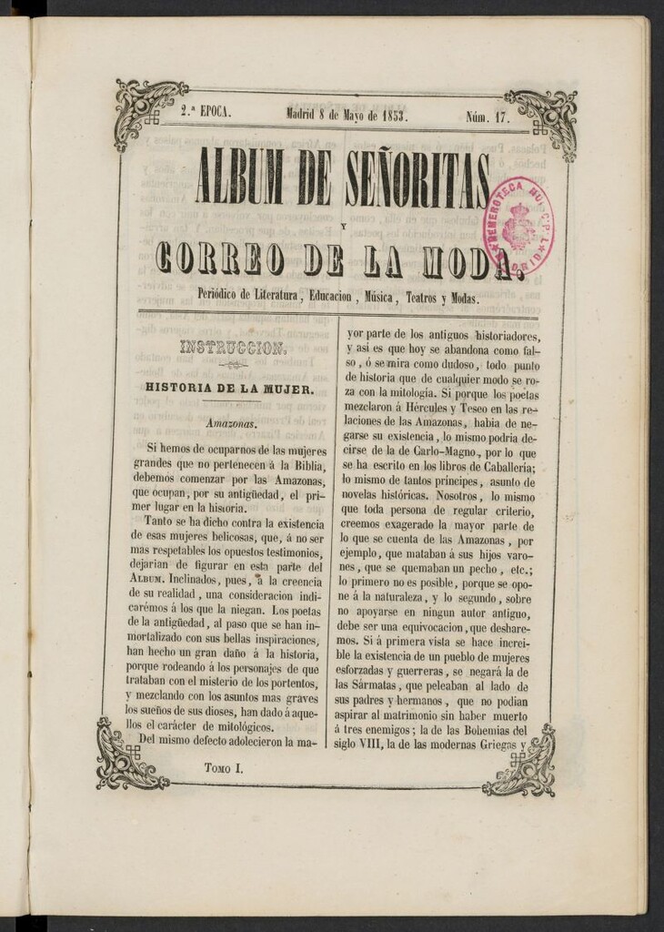 Miniatura de Album de señoritas y correo de la moda del 8 de mayo de 1853, nº 17