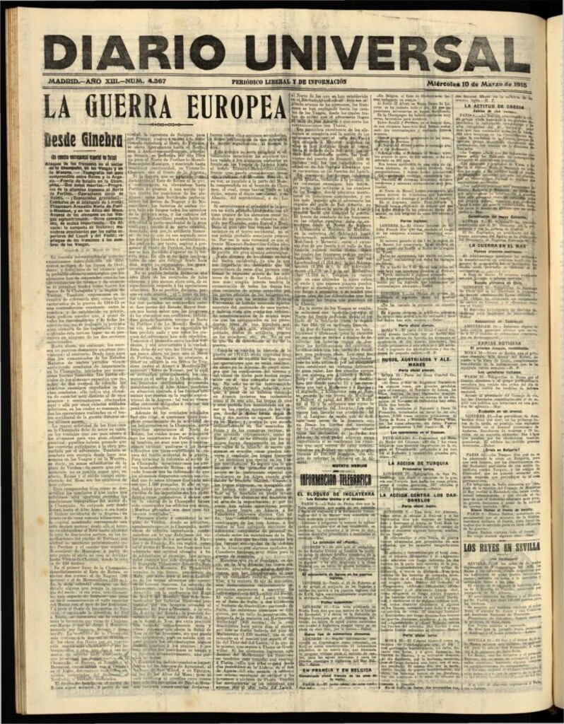 Miniatura de Diario Universal del 10 de marzo de 1915