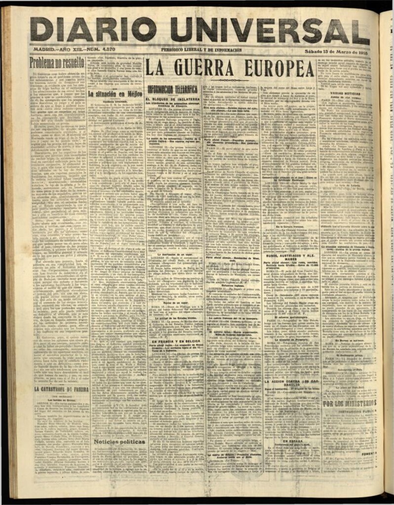 Miniatura de Diario Universal del 13 de marzo de 1915