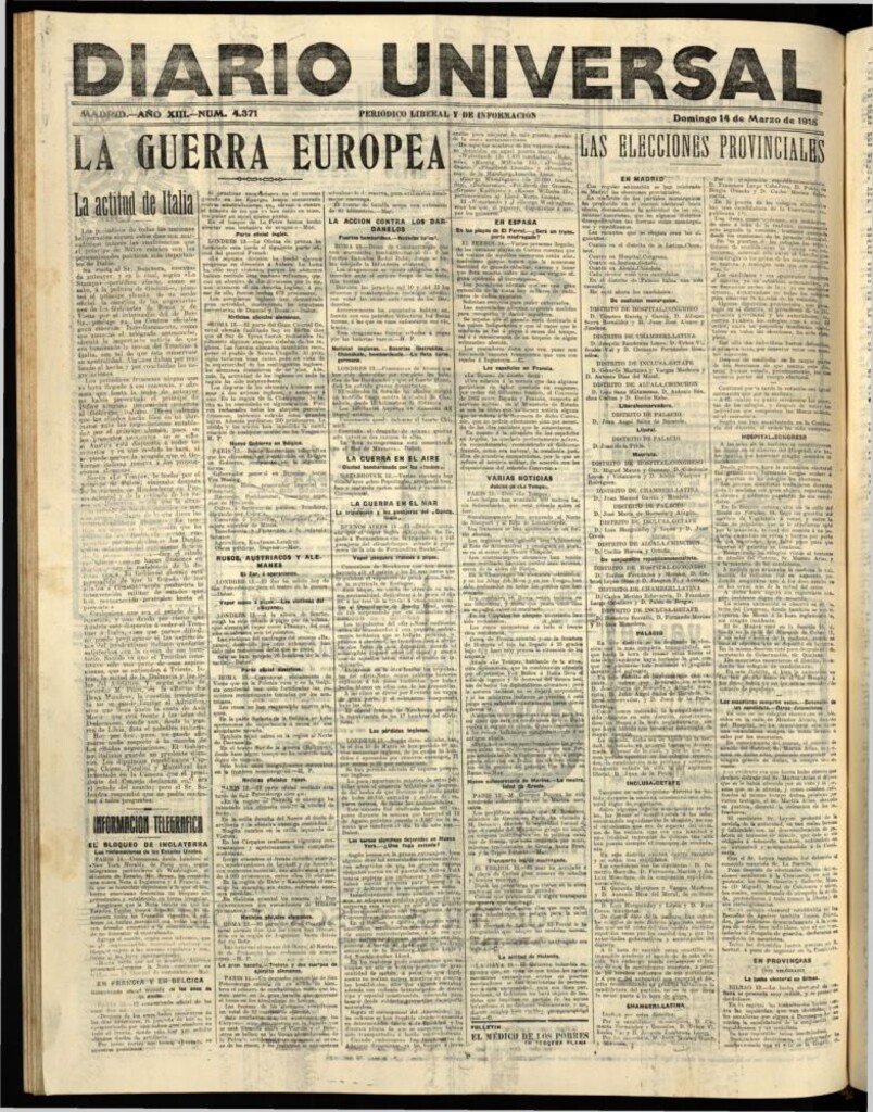 Miniatura de Diario Universal del 14 de marzo de 1915
