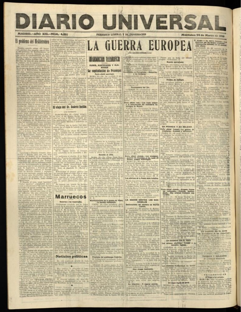 Miniatura de Diario Universal del 24 de marzo de 1915