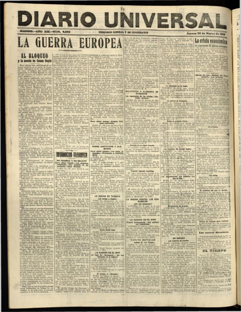 Miniatura de Diario Universal del 25 de marzo de 1915