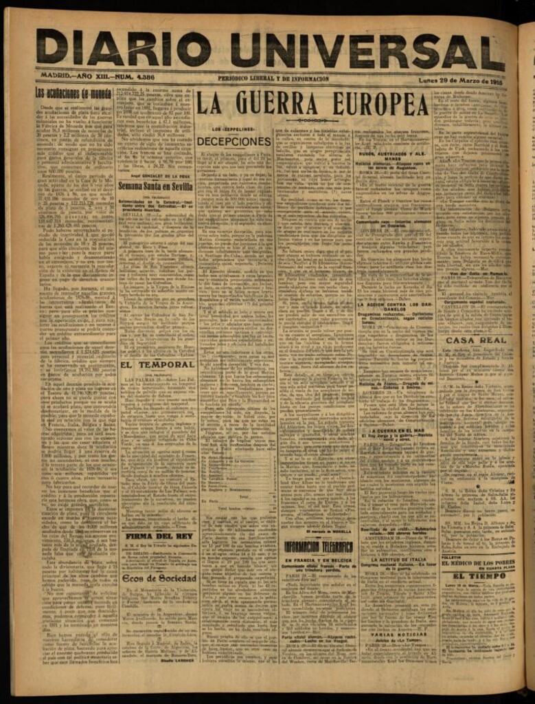 Miniatura de Diario Universal del 29 de marzo de 1915