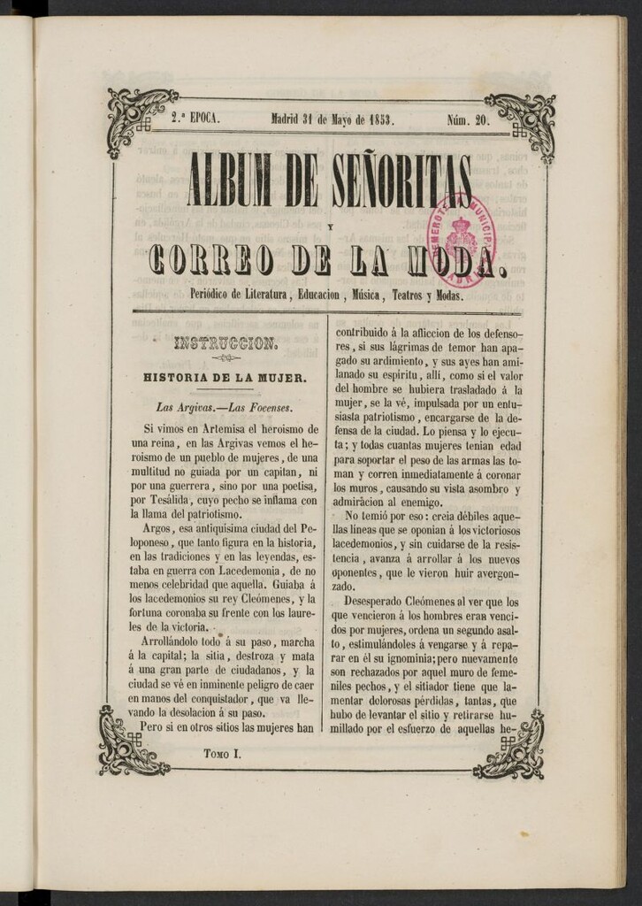 Miniatura de Album de señoritas y correo de la moda del 31 de mayo de 1853, nº 20