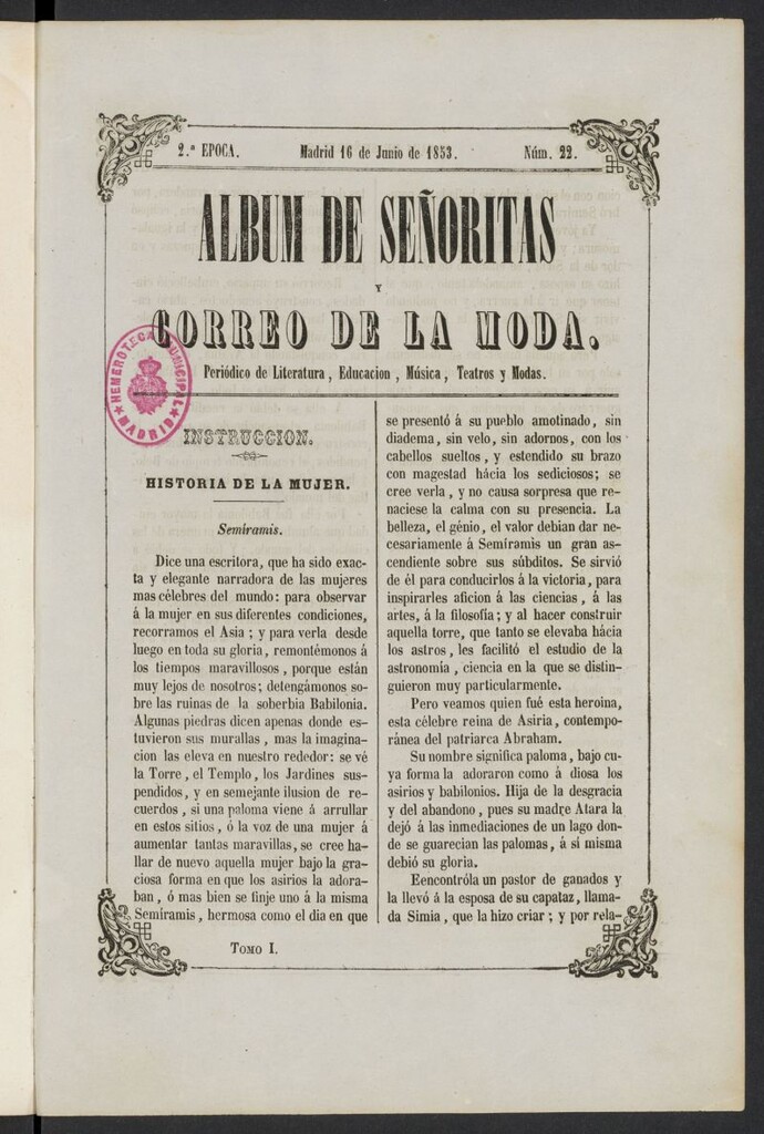 Miniatura de Album de señoritas y correo de la moda del 16 de junio de 1853, nº 22