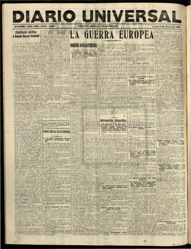 Miniatura de Diario Universal del 3 de mayo de 1915