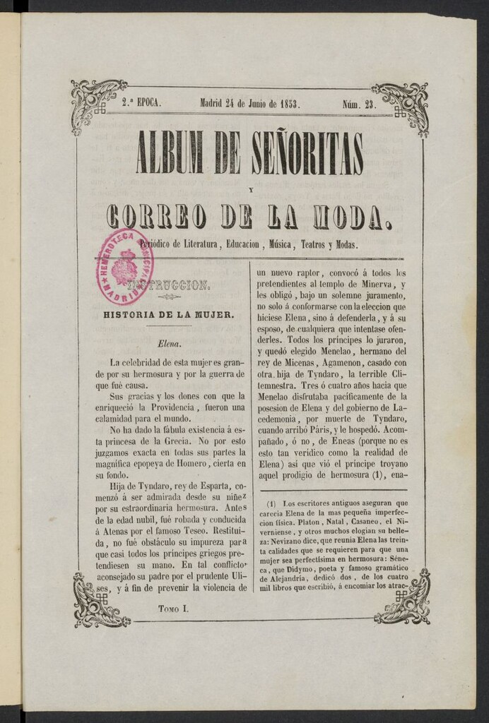 Miniatura de Album de señoritas y correo de la moda del 24 de junio de 1853, nº 23