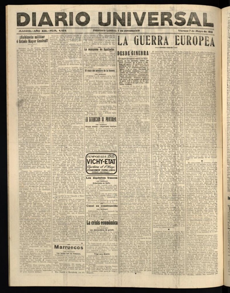 Miniatura de Diario Universal del 7 de mayo de 1915