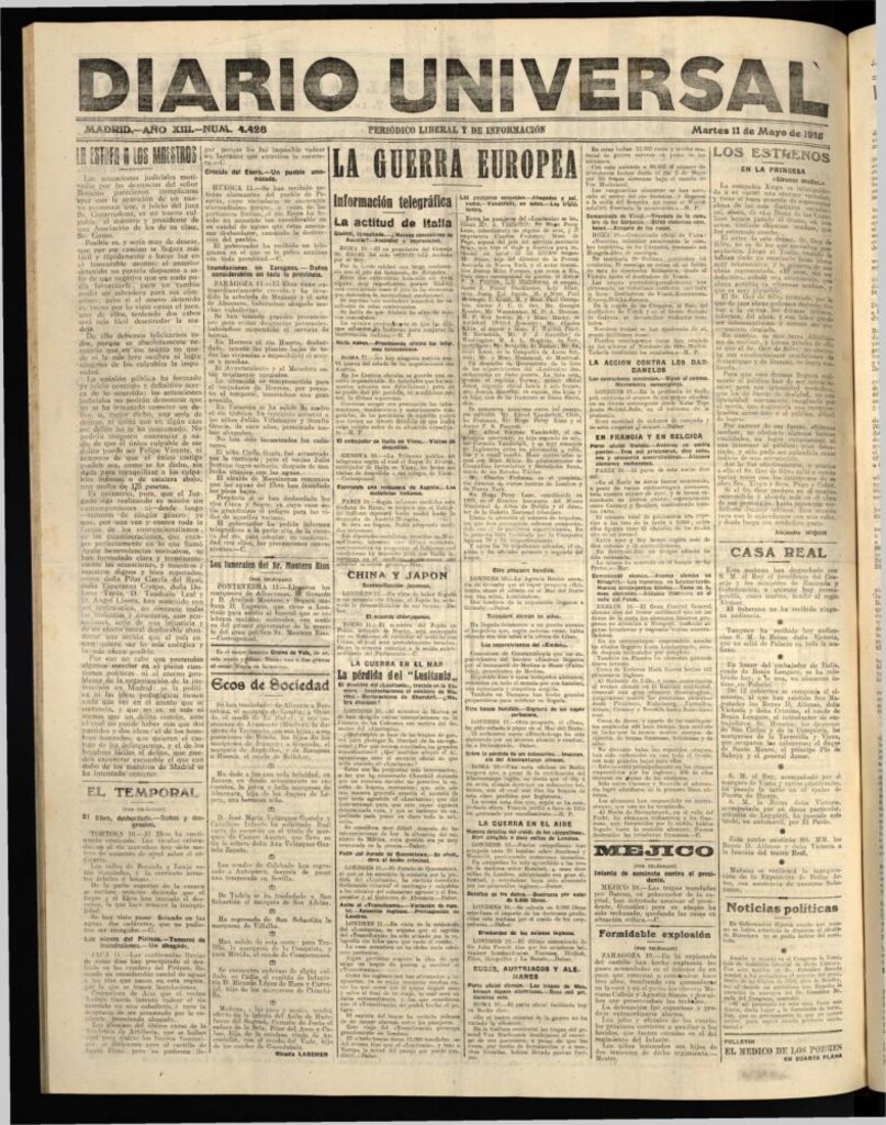 Miniatura de Diario Universal del 11 de mayo de 1915