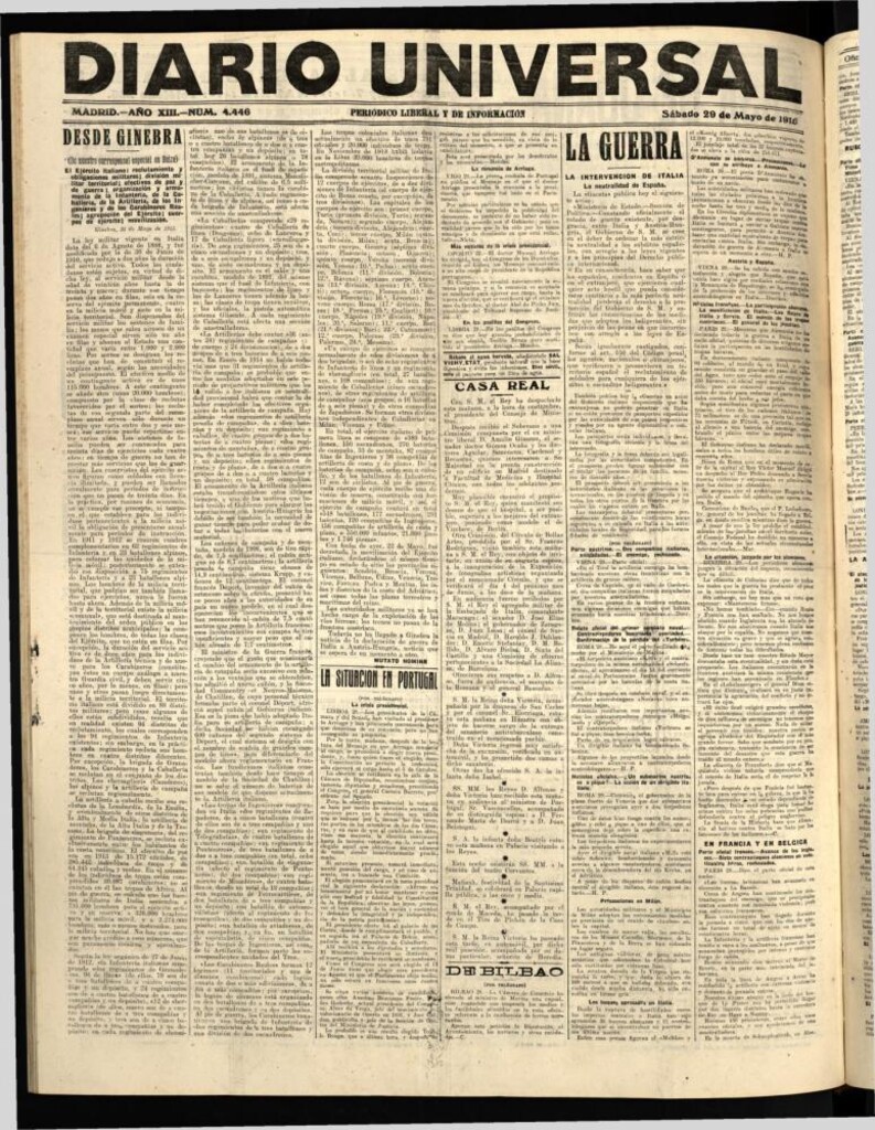Miniatura de Diario Universal del 29 de mayo de 1915