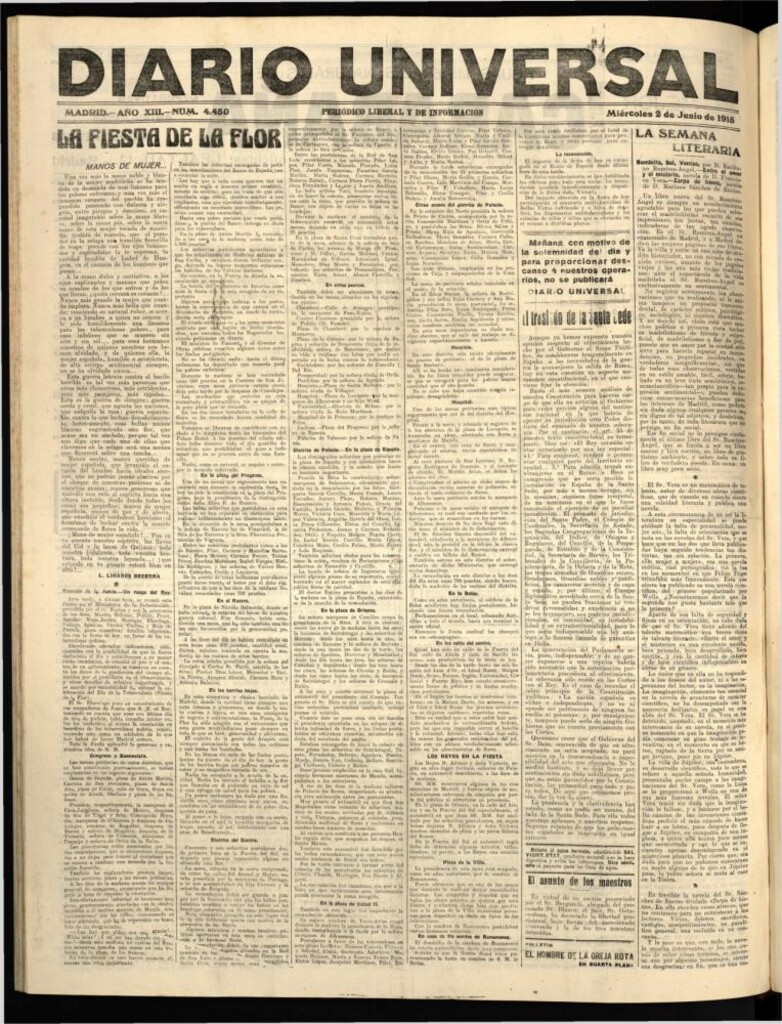 Miniatura de Diario Universal del 2 de junio de 1915