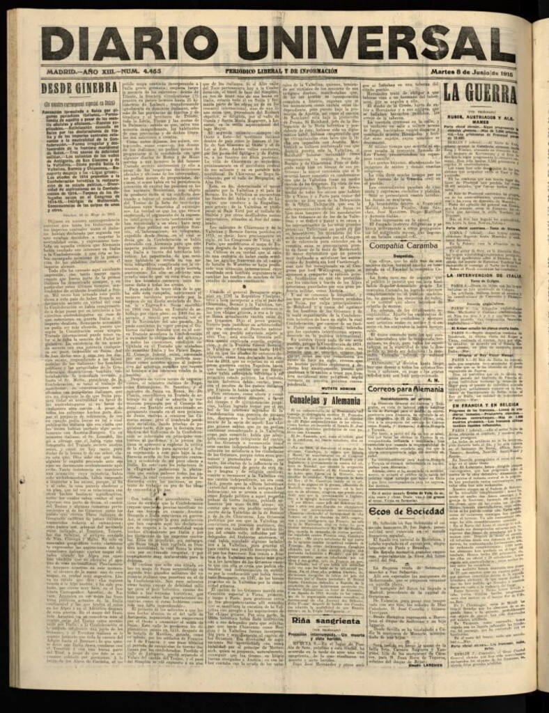Miniatura de Diario Universal del 8 de junio de 1915