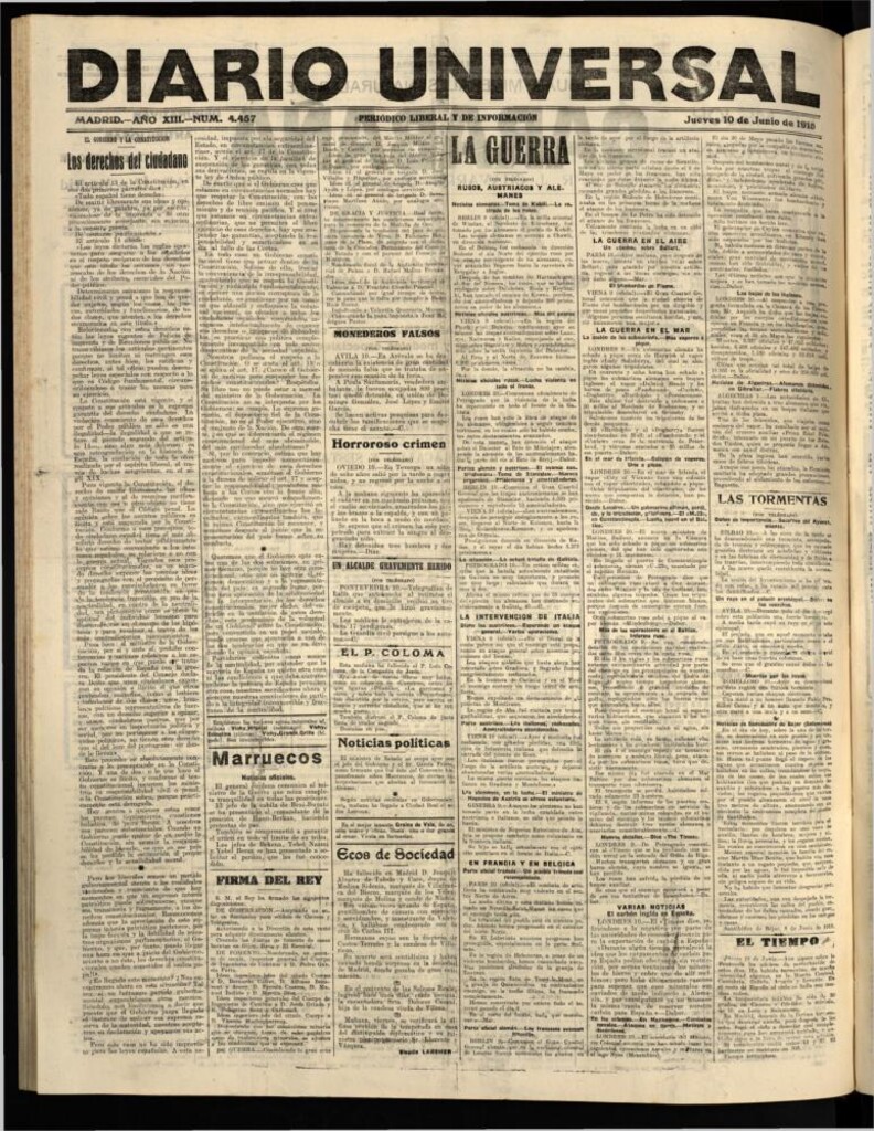Miniatura de Diario Universal del 10 de junio de 1915