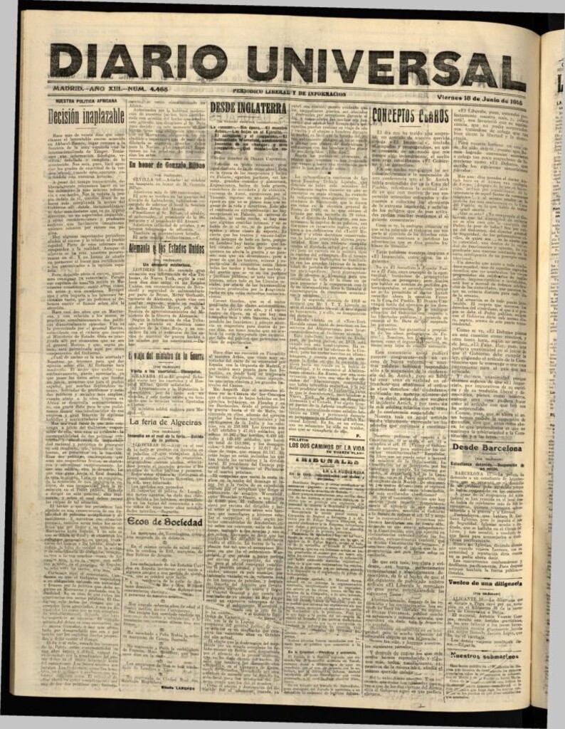 Miniatura de Diario Universal del 18 de junio de 1915